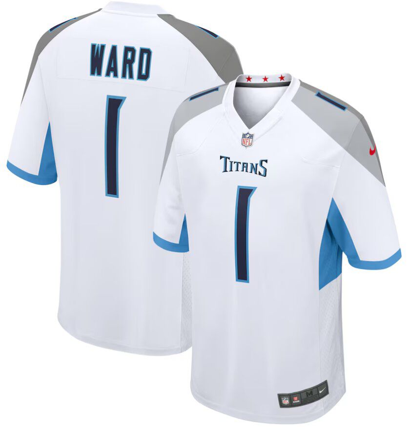 Men Tennessee Titans #1 Cameron Ward white 2025 NFL Draft First Round Pick Nike  Game Jersey->tennessee titans->NFL Jersey